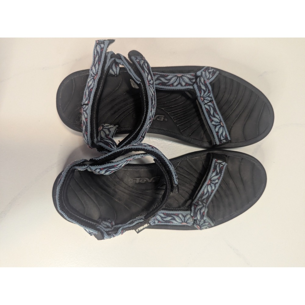 Teva Hurricane 3 Women Sandals Black Blue Geometric Straps 6455 Size 9